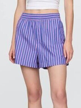 Gap Organic Cotton Poplin Boxer Shorts Pink and Blue Stripe Summer